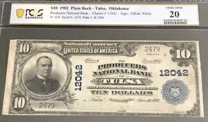 1902�N-$10PB-TULSA��PRODUCERS NB�AOK-in PCGS-20�z���_�[�B���A�łقƂ�ǒ񋟂���Ă��Ȃ�