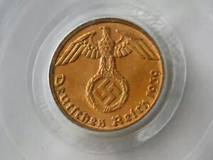PCGS MS-65 RD �i�`�X�� 1939-D 1 ReichPfennig Coin-�h�C�c�� 3 �鍑������!!