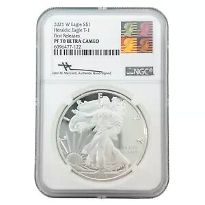 NGC 2021 W Eagle S$1 Heraldic Eagle T-1 PF 70 �E���g�� �J���I - ���񃊃��[�X