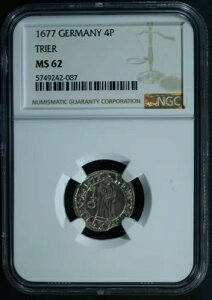 1677 �h�C�c 4 �t�F�j�q - �g���[�A - MS 62 (NGC) stk#2087