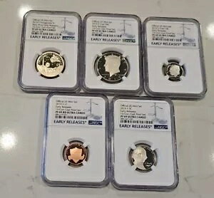 2019 5 �R�C�� 1C�A5C�A10C�A50C�A1$ �N���b�h �v���[�t �Z�b�g���������[�X PF 69 ULTRA CAMEO