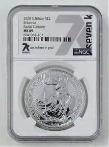 2020 �O���[�g�u���e�� S2 1�I���X 999 �V���o�[ �u���^�j�A ���W�A�� �T���o�[�X�g 7K NGC MS 69 B8