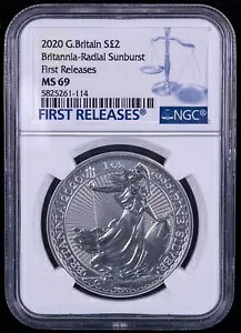 2020 G. �u���e�� �V���o�[ �u���^�j�A - NGC MS69 �����W�A�� �T���o�[�X�g NB11 ���������[�X
