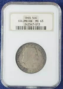 1893 50C �R�����r�A������L�O�n�[�t�_���[ NGC MS63 �n�C�O���[�h