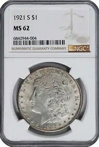 USA Vo[ [K $1 h 1921-S NGC: MS62 #C496