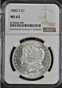 1880 S ���[�K�� �V���o�[ �_���[ $1 NGC MS63 BX9-05