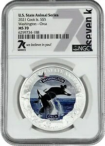 2021 �N�b�N�A�C�����h �V���o�[ ���V���g�� �V���` $5 �B���� NGC MS 70 7k ���^�� �J�[�h
