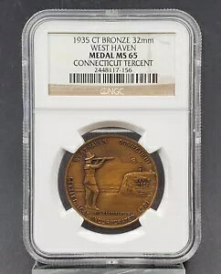 1935 CT �u�����Y WEST HAVEN 32mm ���_�� NGC MS65 �R�l�`�J�b�g �^�[�Z���g