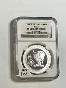1998 �Z���g �g�[�}�X 1000 �h�u���X �^�C�K�[ �V���o�[ �R�C�� PF 69 �E���g�� �J���I NGC �O���[�h ���A