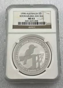 1998 �I�[�X�g�����A �N�b�J�o�� 1�I���X �V���o�[ $1 ���I�ɃO���[�h�t�����ꂽ NGC MS63