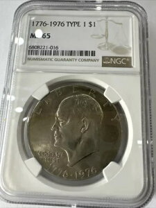 1776/1976-D MS65 $1 Type1 �A�C�[���n���[ �O�b�h �g�[��