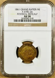 1861 NGC AU58 F370C-2b tHX^[ & gJ[t OhsbY XgA J[h - !!!