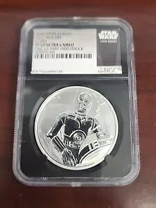 2017 ブラック コア NGC PF69 ウルトラ カメオ ニウエ ディズニー スター ウォーズ クラシック C3PO 1st 1500