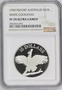 1990 �I�[�X�g�����A �V���o�[ 2X �V�b�N �s�[�t�H�[�g $10 �z���C�g�I�E�� NGC PF70 �g�b�v �|�b�v