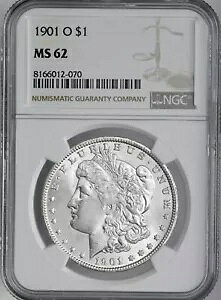 1901-O $1 ���[�K�� �V���o�[ �_���[ �~���g �X�e�[�g NGC MS62 #8166012-070 (VAM-20 /1A)