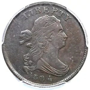 1804 C-11 R-2 PCGS XF 40 �v���[�� 4�A�X�e�� �h���[�v �o�X�g �n�[�t�Z���g �R�C�� 1/2c