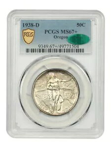 1938-D 50C IS PCGS/CAC MS67+ - NVbN Vo[ LOi