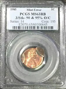 1985 1C PCGS MS63 Trpl / �T�h�� Strk 90% / 95% �I�t �Z���^�[ - RicksCafeAmerican.com