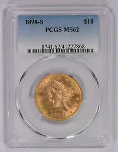 1898 S $10 AJ  C[O oeB MS62 PCGS - I
