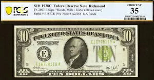 1928C $10 FRN PCGS 30 �N���C�W�[ ���A �L�[�m�[�g ���b�`�����h LGS ���v 21 ���m Fr 2003-E