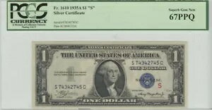 1935�N 1�h���V���o�[�ؖ����B �uS�v�G�N�X�y�������^�� FR# 1610 PCGS Superb Gem MS67 PPQ