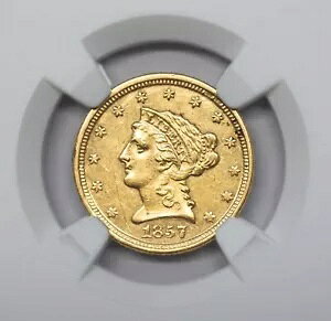 1857-O ���o�e�B �S�[���h �N�H�[�^�[ �C�[�O�� $2.50 �R�C�� - NGC �����ʏڍ� (UNC MS)