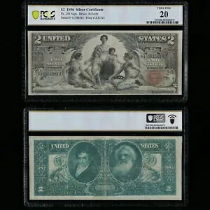 SC 1896 $2 Fr.248 �V���o�[�ؖ�������m�[�g PCGS 20 (561)