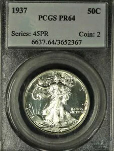 1937 50C PR64 PCGS - ���ٓI�Ȍ���A�P���A�V���[�v - �E�H�[�L���O ���o�e�B �n�[�t�_���[