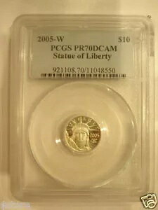 2005-W $10 PCGS PR70DCAM SOL �v���`�i �A�����J�� �C�[�O��