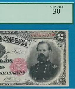 $2.00 FR.357 1891 �}�N�t�@�[�\�������ȃR�C������ PCGS VF30