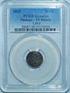 1833 PCGS XF ڍ H10C LM-2 R.7 Lbvh oXg n[t _C