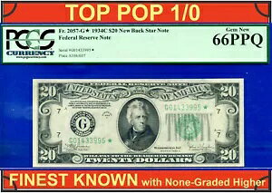 1934C $20 �A�M������ PCGS 66PPQ TOP POP 1/0 �V�J�S �j���[ �o�b�N �X�^�[