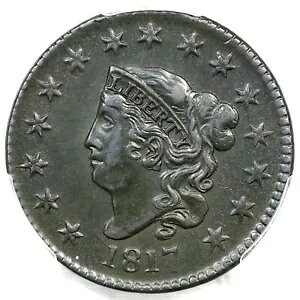 1817 N-16 PCGS AU �ڍ� 15 �X�^�[ �}�g�����܂��̓R���l�b�g �w�b�h ���[�W �Z���g �R�C�� 1c