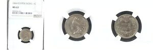 1864 1C ���j�b�P�� -NGC MS 63-PQ-NICE COLOR-�C���f�B�A�� �w�b�h �Z���g---
