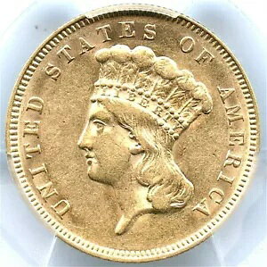 1878年 $3ゴールドプリンセス、PCGS AU-55、明るく派手なゴールドカラー、魅力的なコイン!