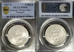 �h�C�c 1927 A 3 �}�[�N�A�e���[�r���Q���A��� PCGS 66�A���A �O���[�h�A50,000 Mtg�A�L�[ �f�[�g