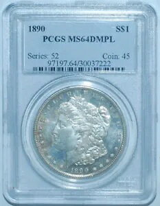 1890 P PCGS MS64DMPL �f�B�[�v �~���[ �v���[�t���C�N ���[�K�� �V���o�[ �_���[