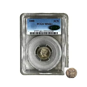 ���o�e�B �w�b�h 3 �Z���g �j�b�P�� PCGS MS66+ CAC 1888