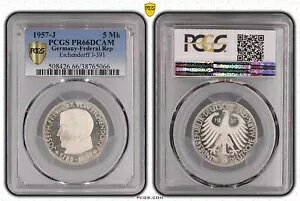 RC FRG 5 hCc}N 1957 J ACqGht PCGS PR66DCAM h[s[X NSWLEIPZIG-