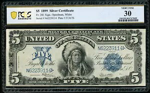 Fr 281 1899 $5 �V���o�[�ؖ��� PCGS 30�A�`�[�t�m�[�g�A���ɗǂ���