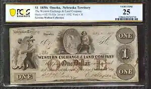 1857N $1 WESTERN EXCHANGE LAND COMPANY I}n luXJB m[g PCGS VF 25