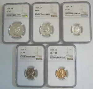 uXg zCg 1958 v[t Zbg - ׂĂ 5 RC O[h NGC PR69APF69APR 69