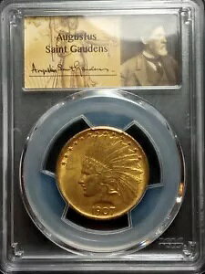 1907 $10 Indian Gold Eagle(No Motto)-Graded PCGS MS-61 St.Gaudens ���x���A�j�[�X??