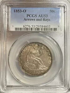 1853 O  50C A[Y Ah CY PCGS AU53