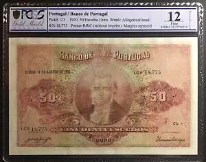 PCGS 12 / �|���g�K�� �o���R �f �|���g�K�� 50 �G�X�N�[�h 1920 �B�s�b�N123