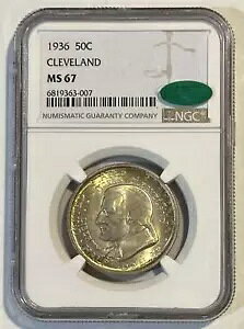 1936 P �N���[�u�����h / �ܑ�� NGC MS-67 CAC CLEVELAND ���C���{�[ �g�[�j���O