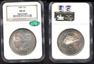 1882 $1 NGC/CAC MS64 fGȐF̋͂ȃ[K h