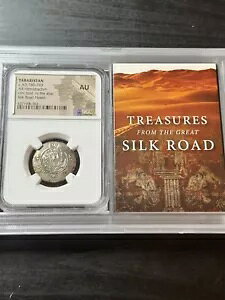 Tabaristan AD 780-793 AR Hemidrachm Silk Road Hoard NGC AU Story Vault (Slab2435)