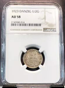 1923 �_���W�O �V���o�[ 1/2 �O���f�� �t���[ �V�e�B ���D NGC AU 58 ���A