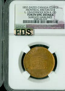 1852 Ji_ OiCfBK[ \ gI[ g[N - ug 574 NGC MS63 MAC FDS B